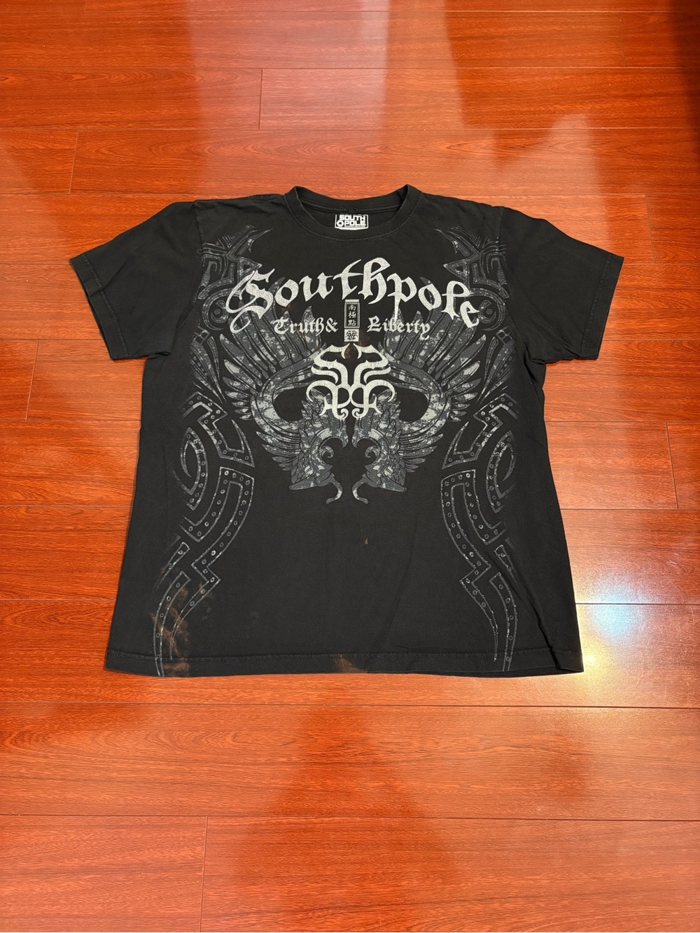Men’s Y2K Skater Grunge Short Sleeve Short South Pole Size XL Distressed